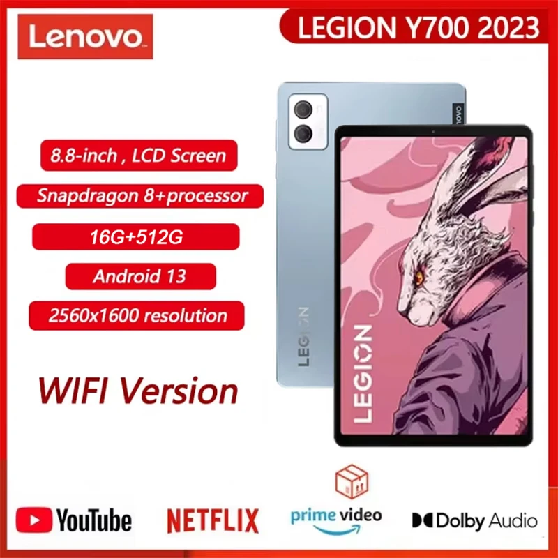 Lenovo LEGION Y700 2023 Tab Gen2 16G + 512G Gaming Tablet 165Hz 8.8 "Tela Snapdragon Android WIFI Interface tipo C dupla