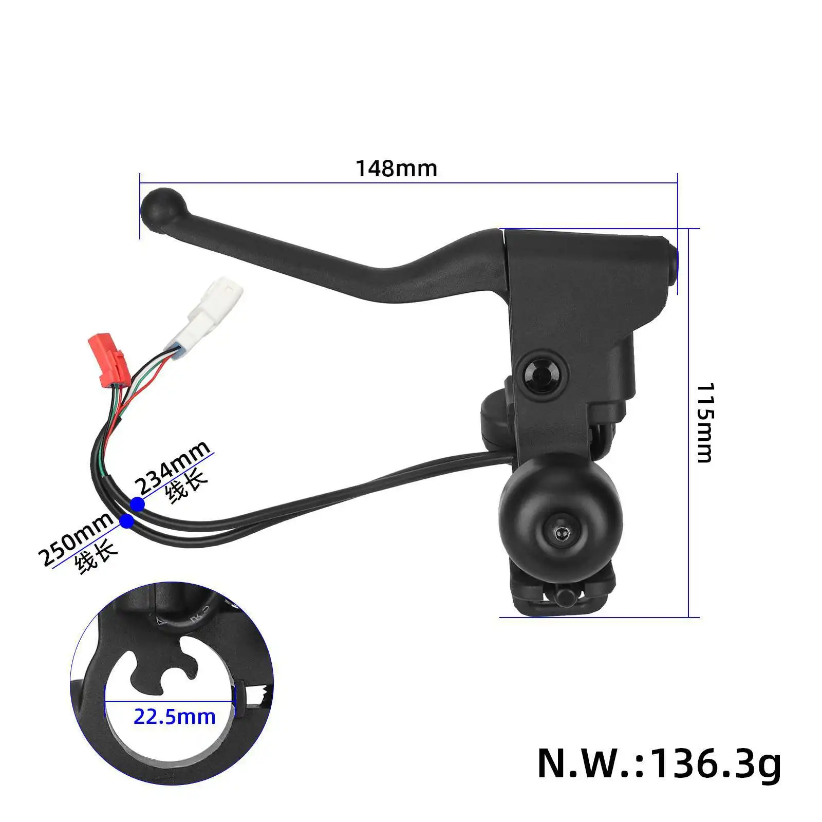 3in1 Brake Handle Bell with Turn Light Switch for Xiaomi Elite Electric Scooter Left Brake Lever signal Button Replacement Parts