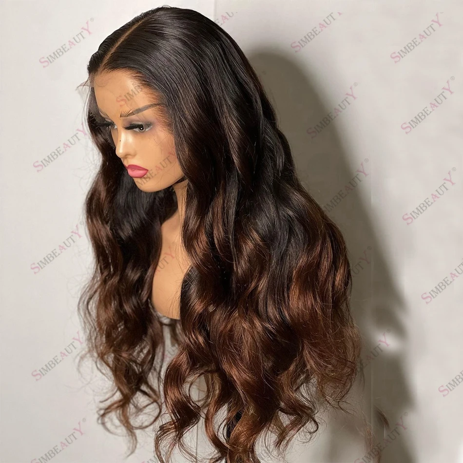 Indian Remy Human Hair 1B/30 Ombre 13x6 Deep Space Lace Front Wig Body Wave Natural Hairline 360 Lace Front Wig for Black Women