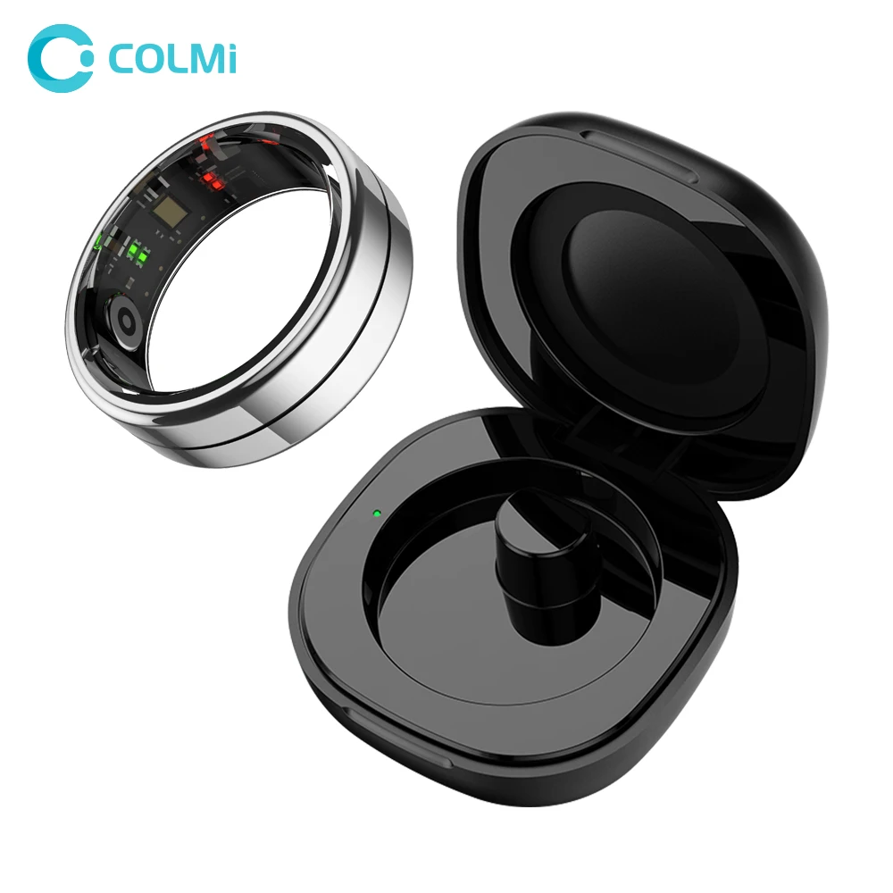 COLMI R07 Smart Ring Men Women with Charging Case, Heart Rate Blood Oxygen, 5ATM Waterproof For Xiaomi Android iOS Phone