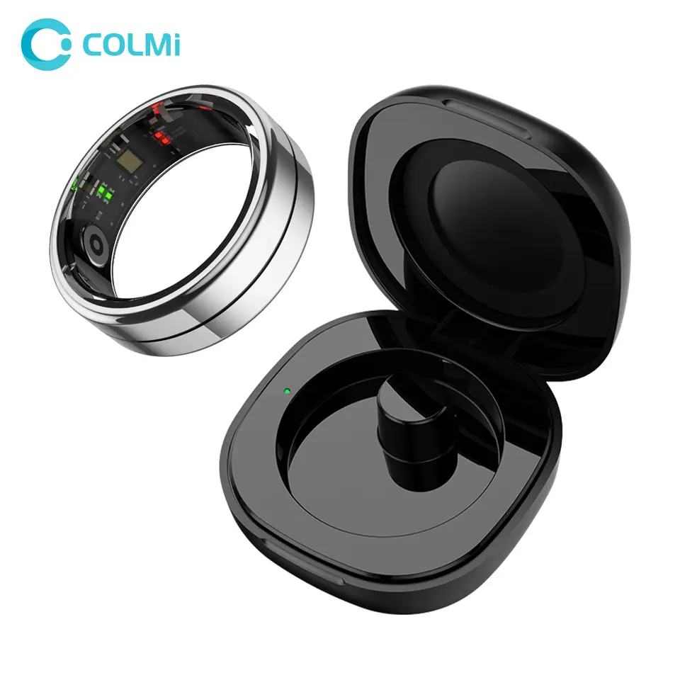 خاتم ذكي COLMI R07 للرجال والنساء مع علبة شحن، معدل ضربات القلب والأكسجين في الدم، مقاوم للماء حتى 50 مترًا لأجهزة أندرويد وآي أو إس وهواتف شاومي