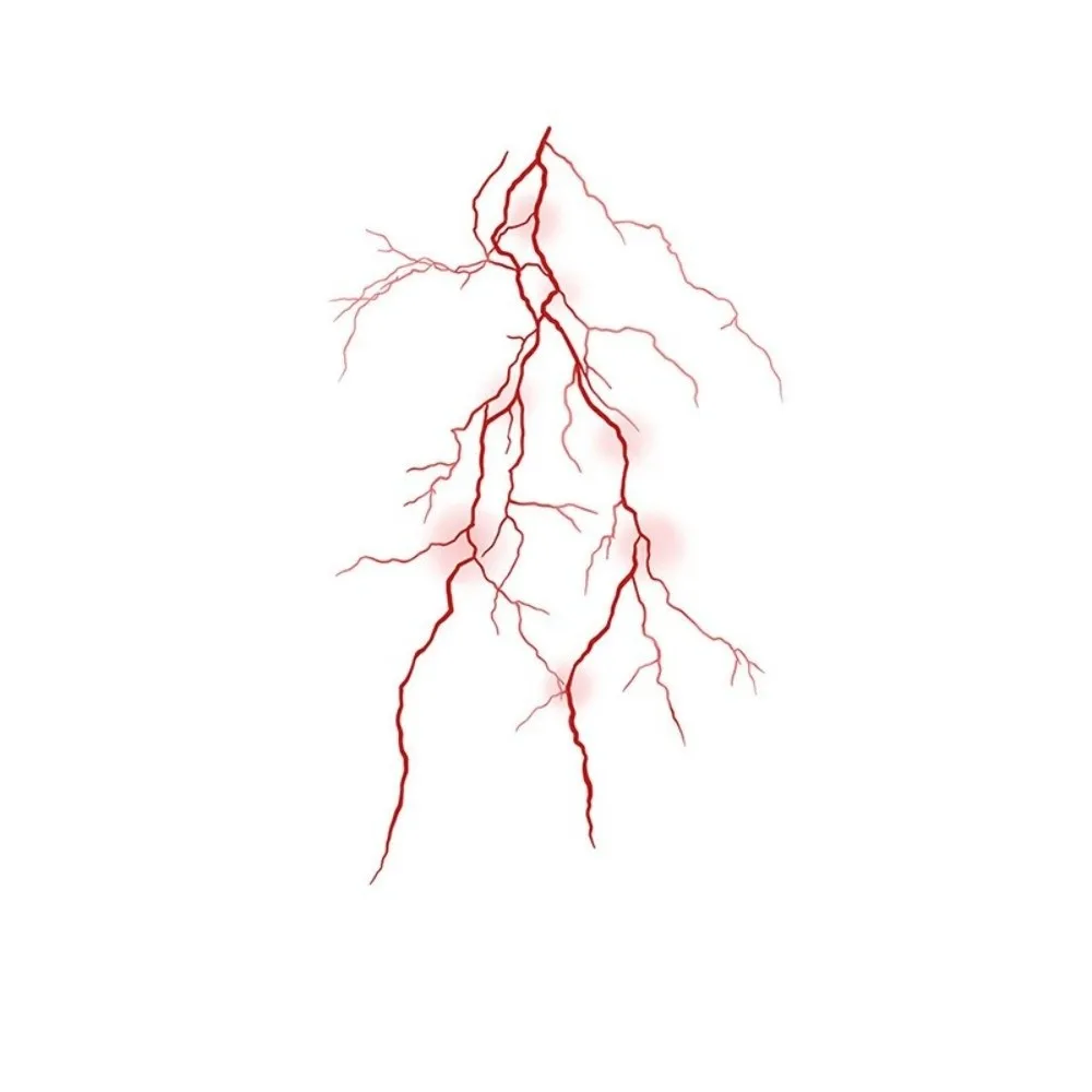Waterproof Temporary Tattoo Sticker Red Lightning Pattern Washable Lightning Tattoo Sticker Long Lasting Water Transfer Paper