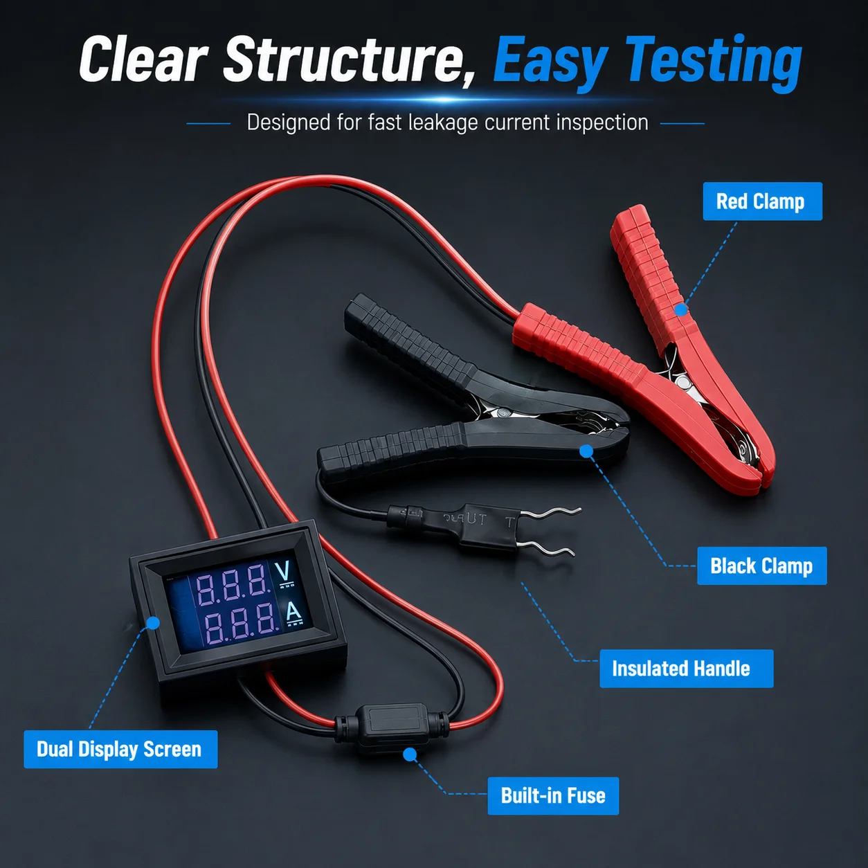 Car Leakage Detection Tool Battery Drain Tester Dark Current Detector Automotive Parasitic Draw Fault Finder for Vehicle Repair
