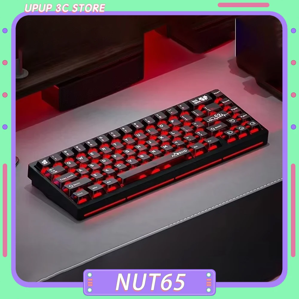

WEIKAV NUT65 Mechanical Keyboard Kit Three Mode Aluminium Alloy Gasket Gaming Keyboard Quick Disassembling RGB QMK/VIA PC Gamer
