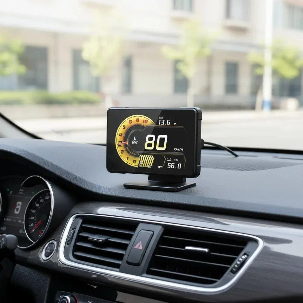 

Универсальный многофункциональный автомобильный дисплей A91 HUD с полноцветным LCD-экраном и поддержкой OBD