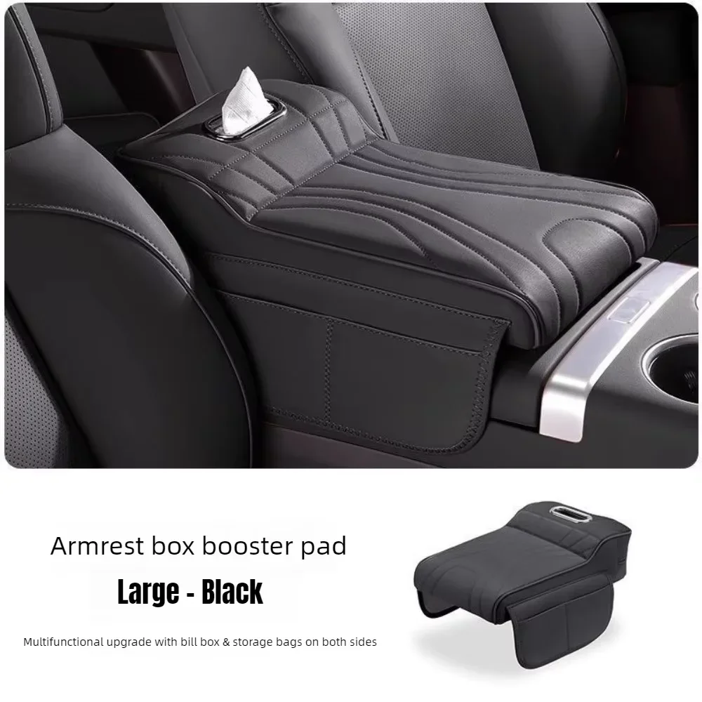 New Universal Memory Foam Car Armrest Booster Pad with Storage Pocket Comfort Cushion for Driver Auto Interior Accessories