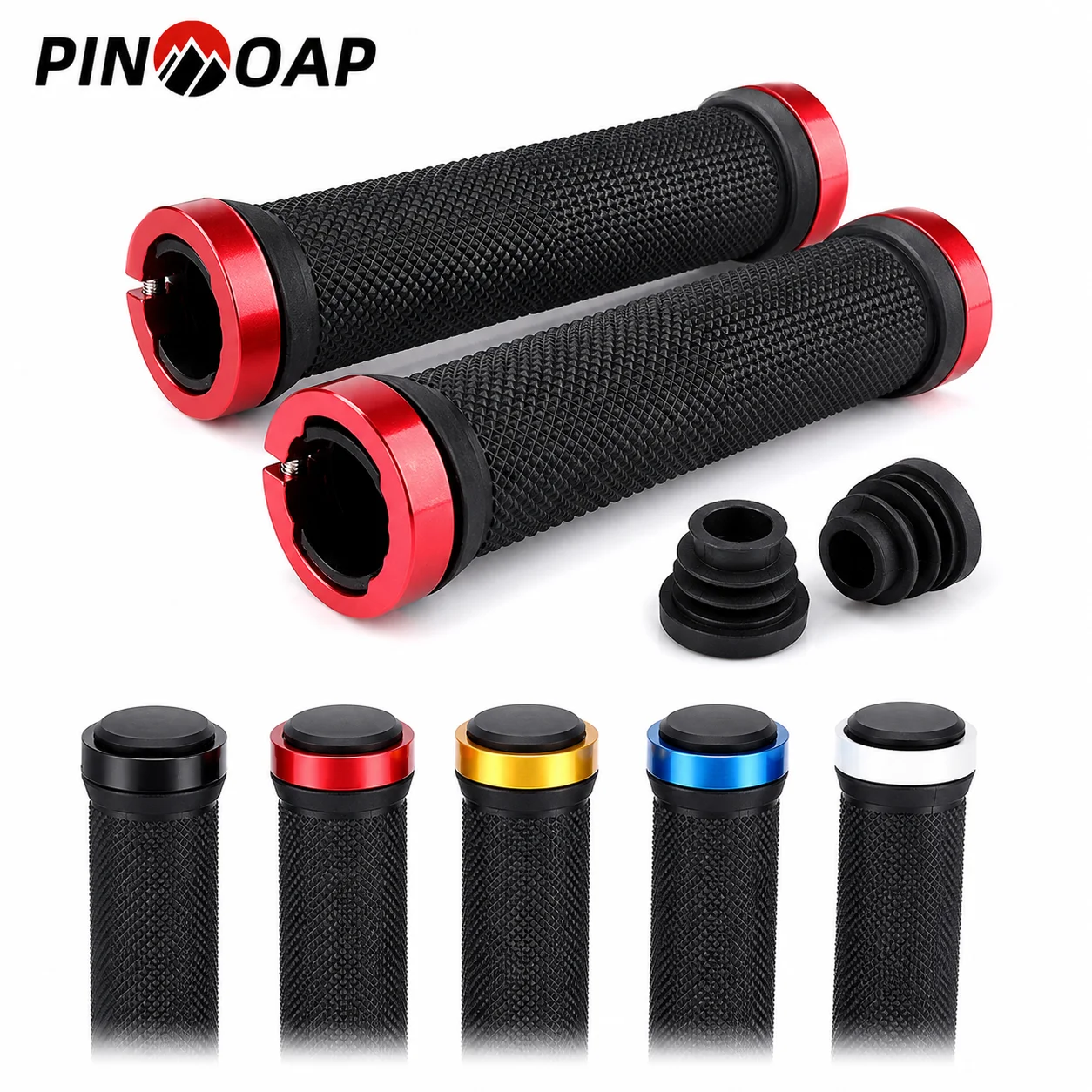 

PINMOAP 2PCS Mountain Bike Handlebar Cover With Lockable Handle Cover Straight Tube Shock-Absorbing Bike Outdoor Riding Equipmen