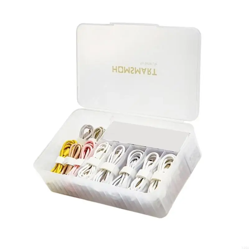 Picture 6: Thick Plastic Data Line Storage Container Cord Box With Cable Ties And Labels 
