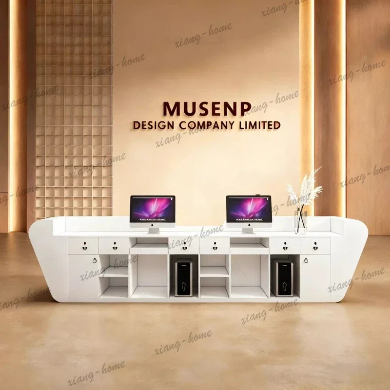 LSBeauty salon cashier desk company reception counter Modern elegant Customer center Computer table scrivania da ufficio furnitu
