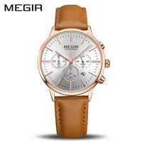 MEGIR Luxury Women Quartz Watch Top Brand Chronograph Ultra Thin Watches Lady Waterproof Clock Bracelet Wristwatch