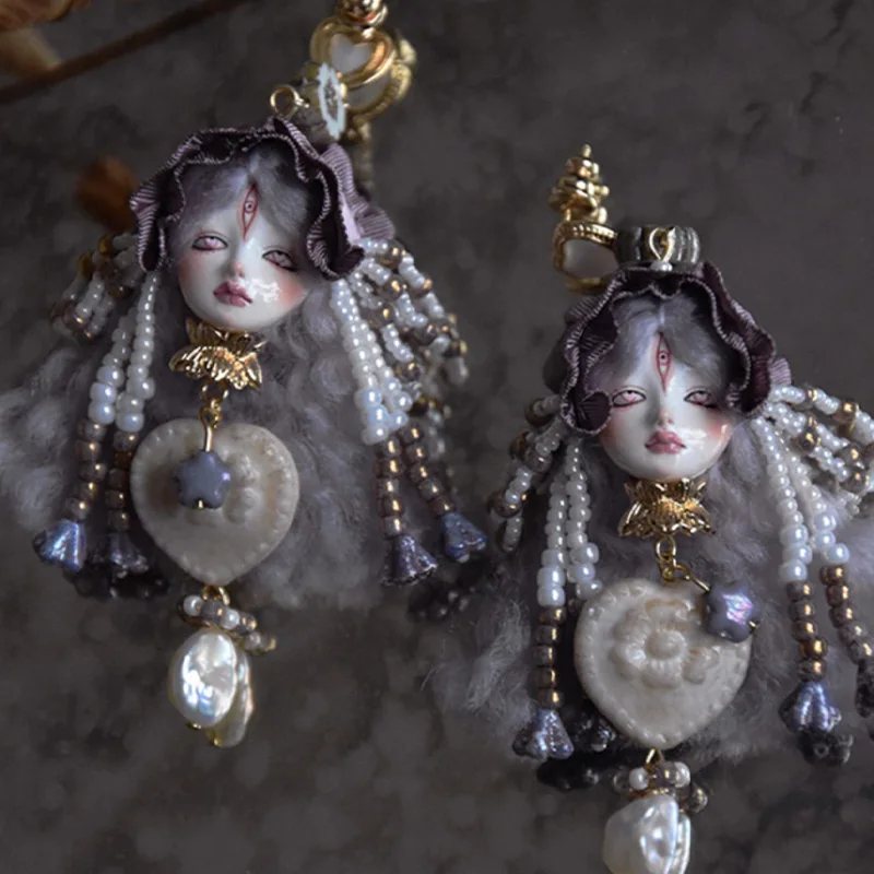 

ZHUHE Baroque Doll Earrings Neo-Gothic Style For Women Jewelry Accessories Party Gifts