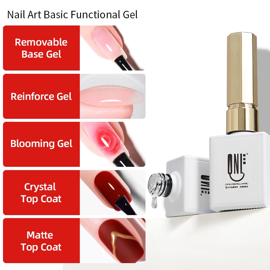 RS NAIL 9g Crystal Top Coat Base Gel UV LED Semi-Permanent Functional Gel Clear Coat Gel Nails Polish Multifunction Basic Glue