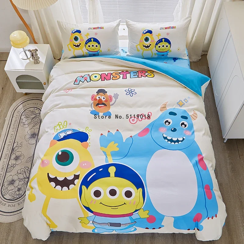 Disney Three-eyed Monster Alien Bedding Set Cartoon Captain Duvet Cover Sets for Baby Children Boy Children's Room Bed Gifts