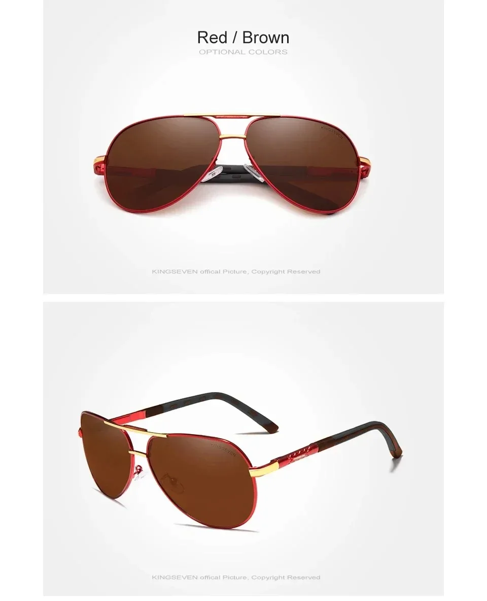 KINGSEVEN Marke Klassische Pilot männer Sonnenbrille Polarisierte UV400 HD Objektiv Luxus Retro Fahren Gläser Frauen Große Rahmen Brillen – Detail 10