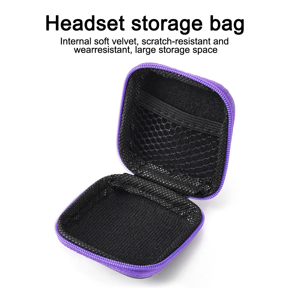 1pc Square Earphone Case Portable Data Line Charging Cable Storage Box Memory Cards Coins Storage Box Earphone Box Container