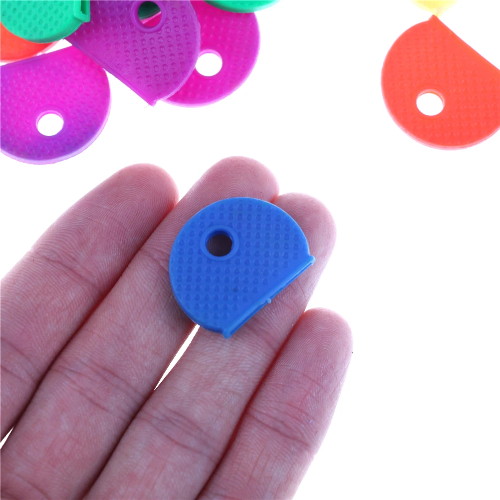 10/20pcs Bright Colors Hollow Multi Color Rubber Soft Keys Locks Cap Key Covers Topper Keyring Elastic Case Round Soft Silicone