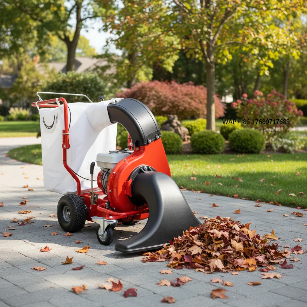 High Quality Hand Push Leaf Collector Machine with Petrol Engine for Street Garden Park 240L Dust Bag Leaf Collecting Machine