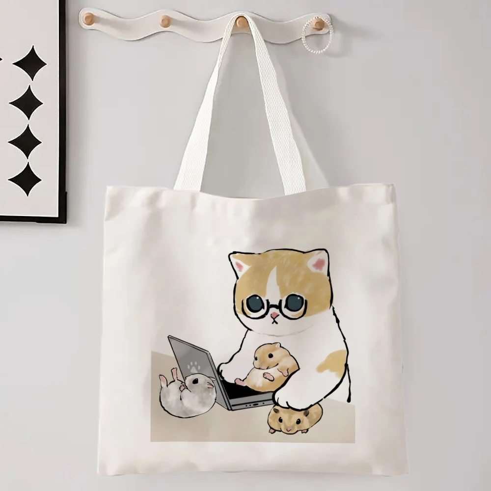 Kawaii Katze Leinen Einkaufstasche Grafik Harajuku Frauen Tote Handtasche Große Kapazität Frauen Schulter Taschen Eco Mode Mädchen Handtaschen – Detail 20