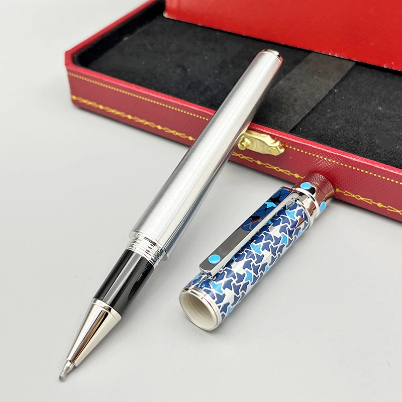 YAMALANG CT Rollerball Pen Blue Carving con numero di serie che scrive cancelleria di lusso liscia