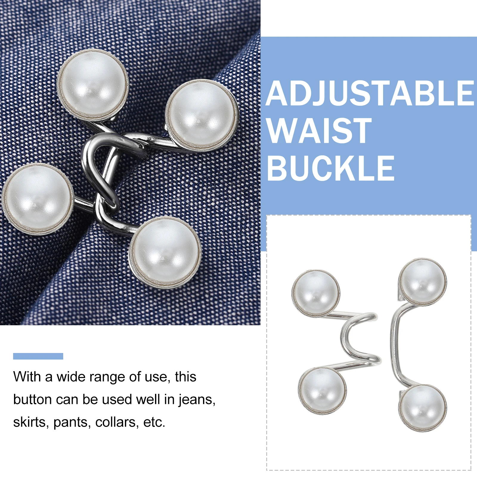 

4Sets Nail Free Jeans Buttons Adjustable Waist Buckles Removable Pants Buttons Accessories Waist Size Narrowing