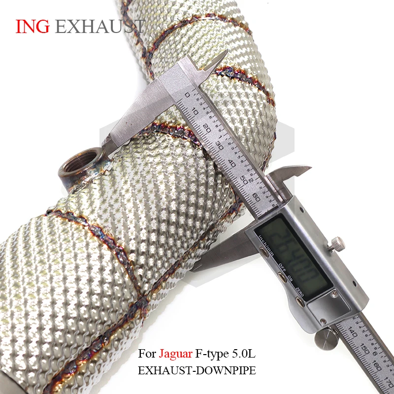 أنبوب العادم ING Header SS304 لنظام المحرك الملحقات المحفزة Jaguar f-type 3.0T 5.0L #2