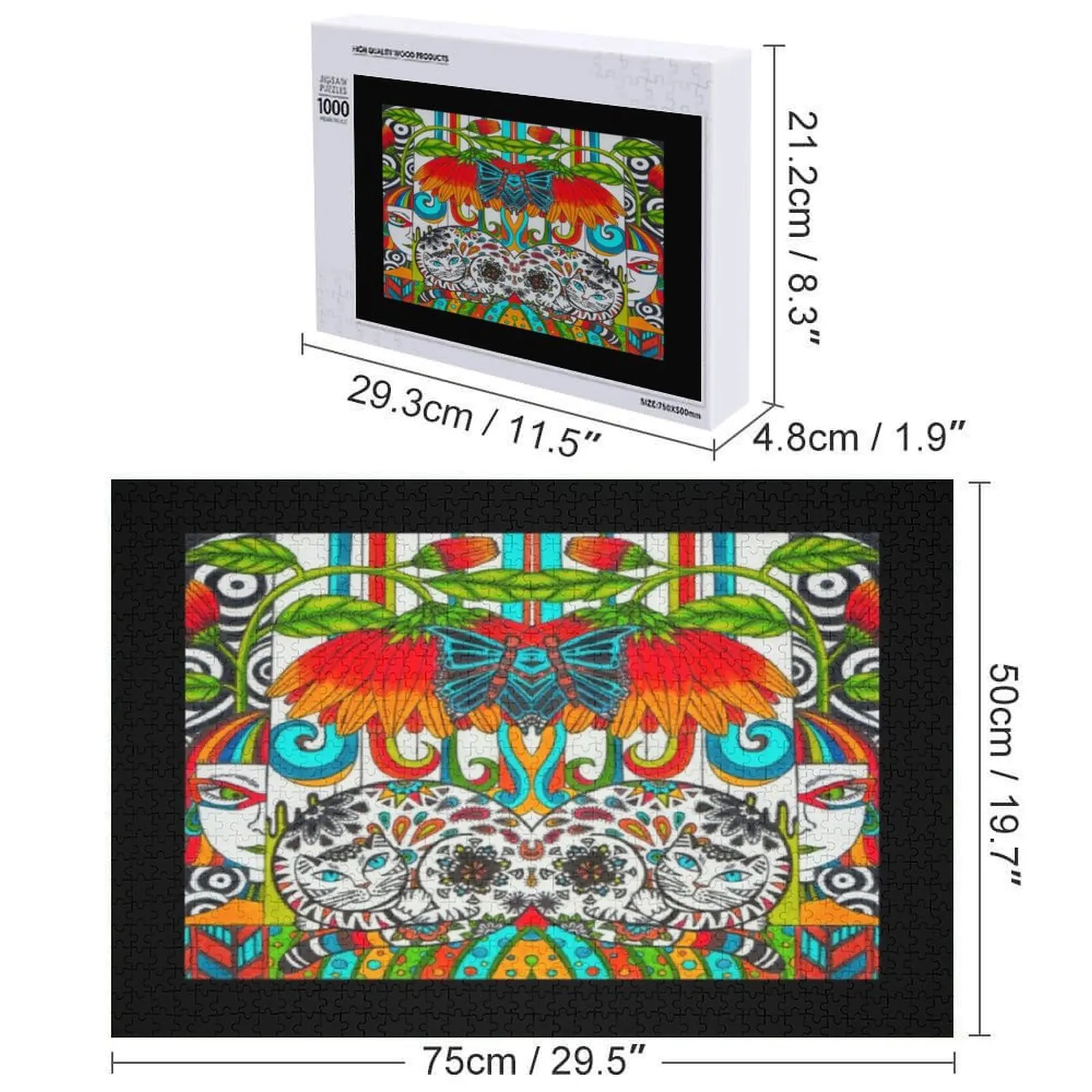 จิ๊กซอว์ภาพแมวแบบคอลลาจ ของขวัญสำหรับเด็ก ปรับแต่งได้ตามต้องการ
