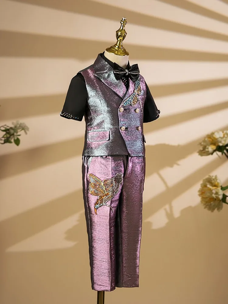 Frühlings-Boutique-Kleidung: Blazer-Kostüm-Set für Klavieraufführungen, Hochzeiten, Geburtstage, Taufen und Partys A4479 – Detail 4