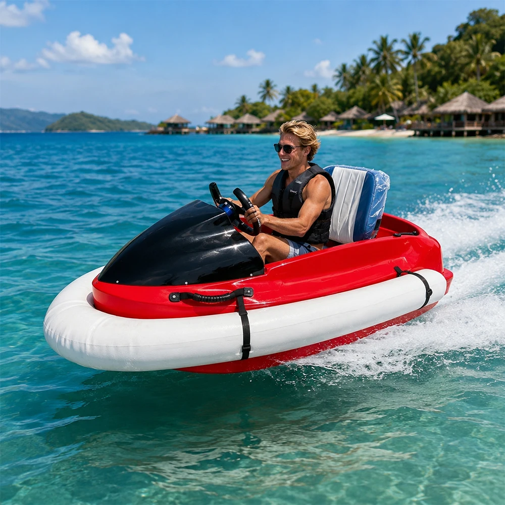 Water Go-KartWholesale Fiberglass  Kart Boat Waterproof Mini Jet Boat For Ocean Water Sports And Recreation CentersSceni view 3