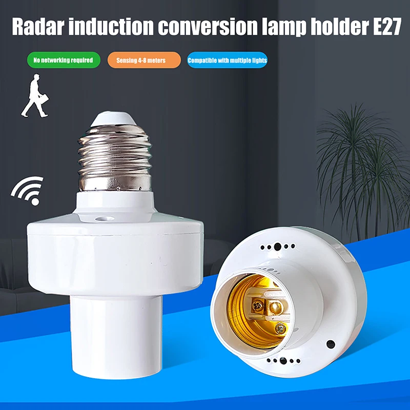 

360-градусный PIR датчик движения человека, светодиодный ночник, цоколь E27, 85-265 В переменного тока, время задержки, регулируемый переключатель