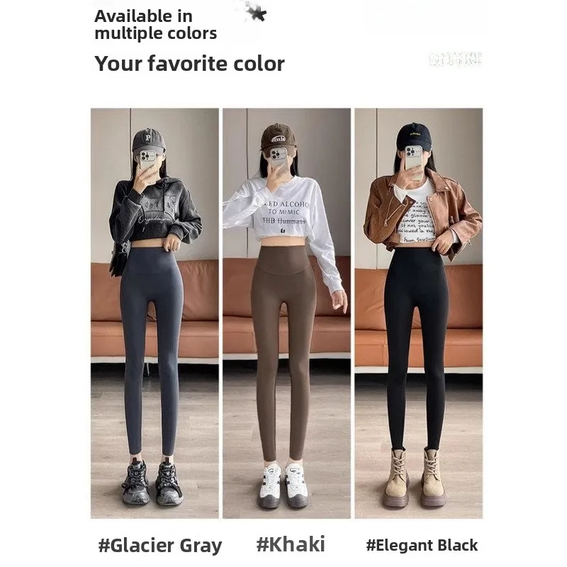 High Waist Fce Lined ark Bite Yoga Pants Women's Slim Fit Autumn Winter Sexy Butt Lifting  Base Layer Pants