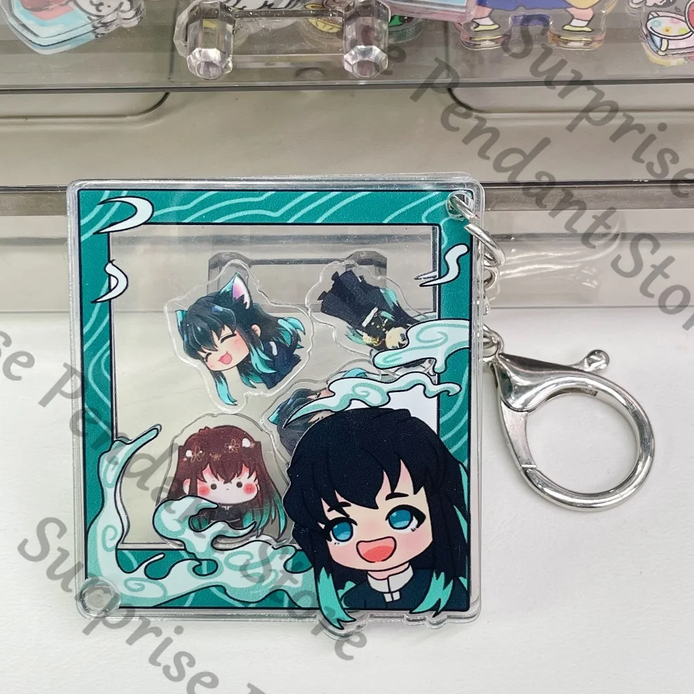 Demon Slayer DIY Shake shake llavero colgante Kamado Nezuko Kochou Shinobu Rengoku Kyoujurou Agatsuma Zenitsu lindo regalo