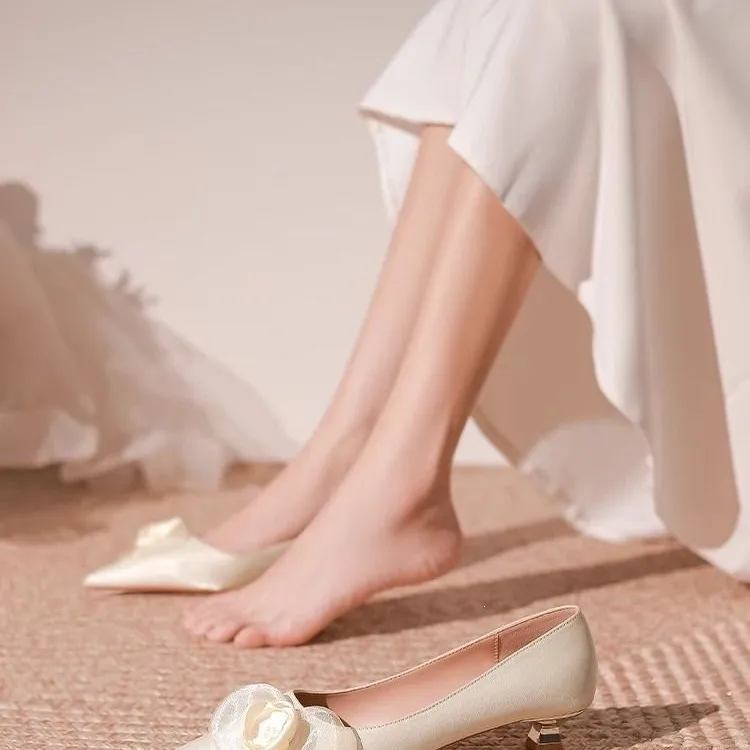

French Wedding Dress Shoes Wedding Shoes Pregnant Women Bridesmaids Stiletto Heels