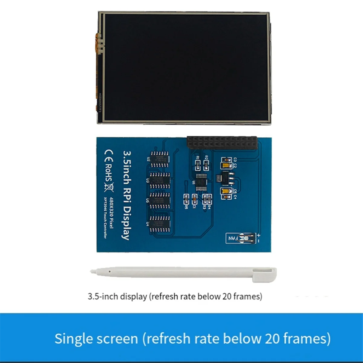 Popular para Raspberry Pi 5 Kit de pantalla táctil de 3,5 pulgadas 20fps tasa de actualización disipador de calor de carcasa ABS con tarjeta TF de 32G para Pi 5