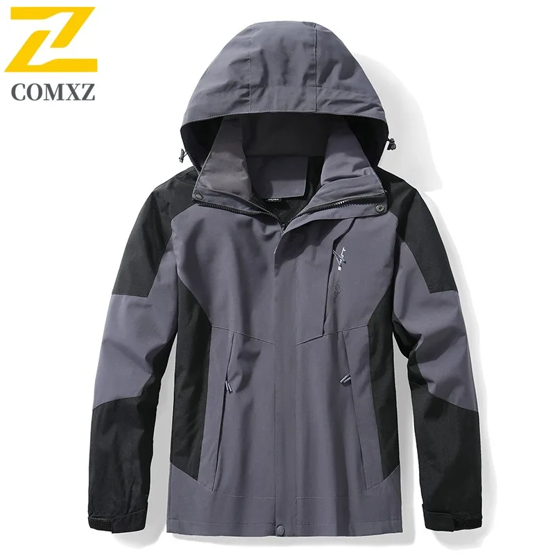 COMXZ Giacca da uomo premium Nuovi classici Cappotto leggero da lavoro con cappuccio staccabile Escursionismo Stile casual Comfort Abbigliamento primaverile autunnale