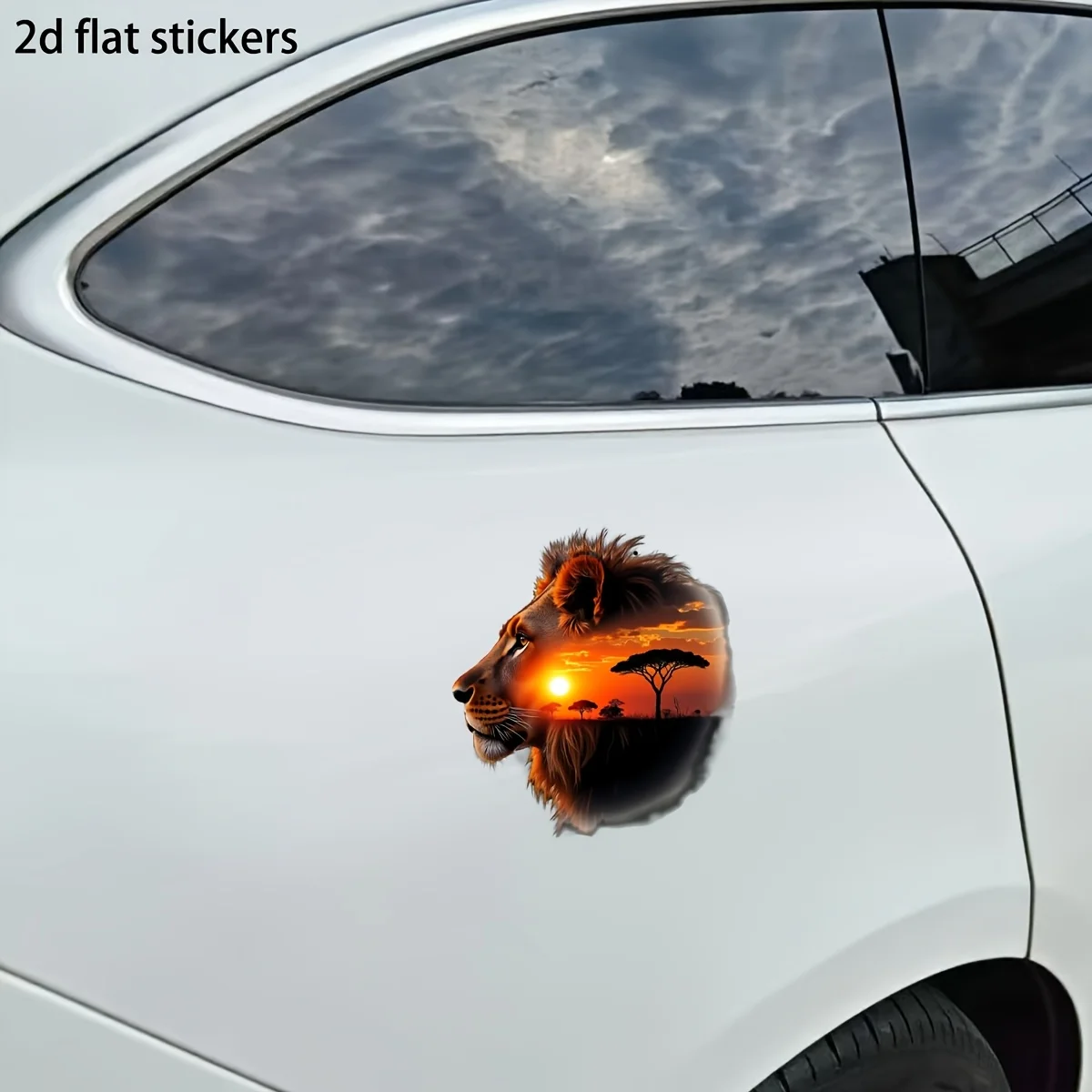 

1Pc 6-Inch Lion & Sunset Vinyl Sticker Glossy Waterproof Decal for Motorcycle Helmet Car Laptop Window Wall
