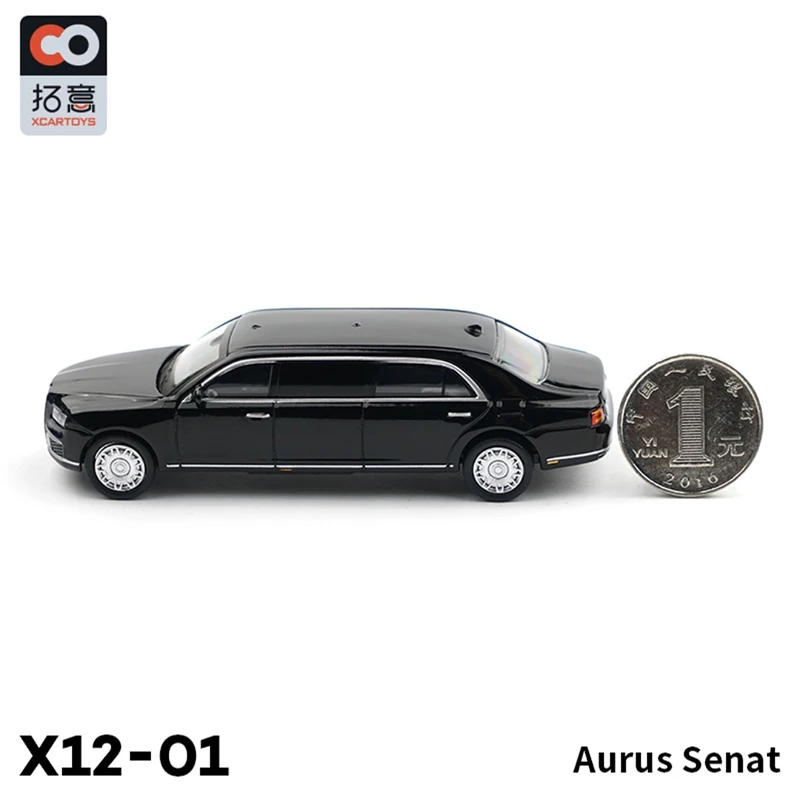 XCARTOYS 1/64 Modello di auto in lega Auto presidenziale russa AURUS SENAT Collezione per adulti con display statico classico