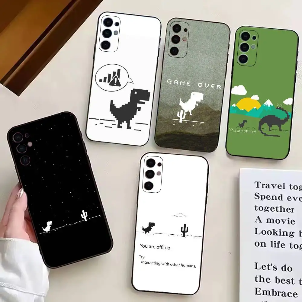 No Internet Rex Dinosaur Funny Phone Case For Samsung S25,S24,S21,S22,S23,S30,Ultra,S20,Plus,Fe,Lite,Note,10,Black Cover