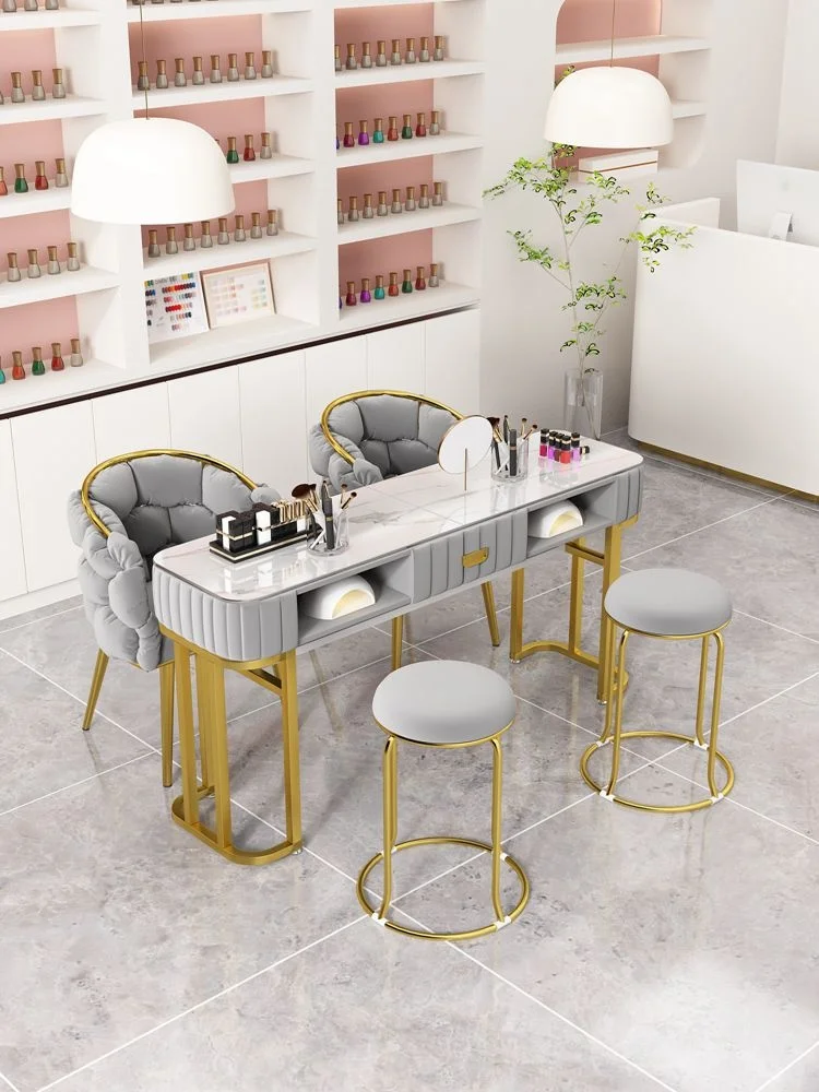 Popular Store's  Luxury Nail Art Table Chair Suit  Single Double Manicure Table Type