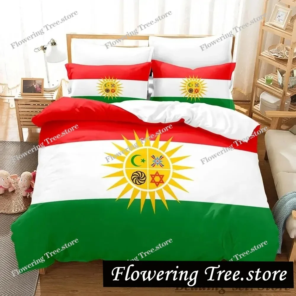 

2025 Kurdistan Flag Bedding Set Single Twin Full Queen King Size Bed Set Adult Kid Bedroom Duvetcover Sets Parure De Lit Bed