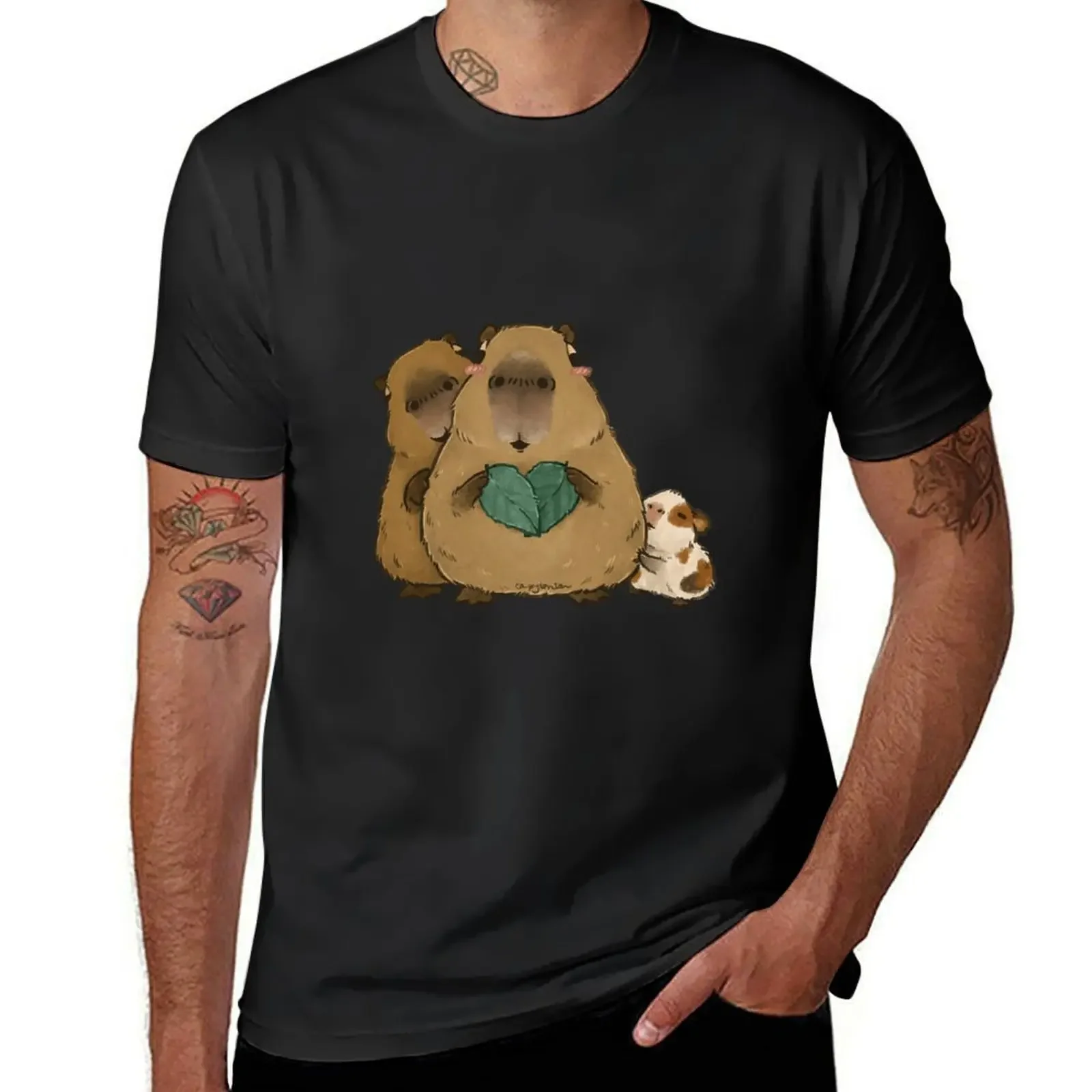 

Capybara love T-Shirt blanks tees sublime anime tshirt T-shirts for men cotton