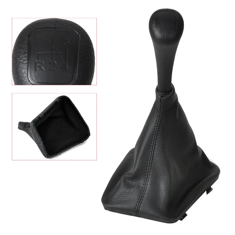 4 Speed Car Gear Shift Knob Shifter Lever Leather Boot Cover For Mercedes Benz W123 W140 W202