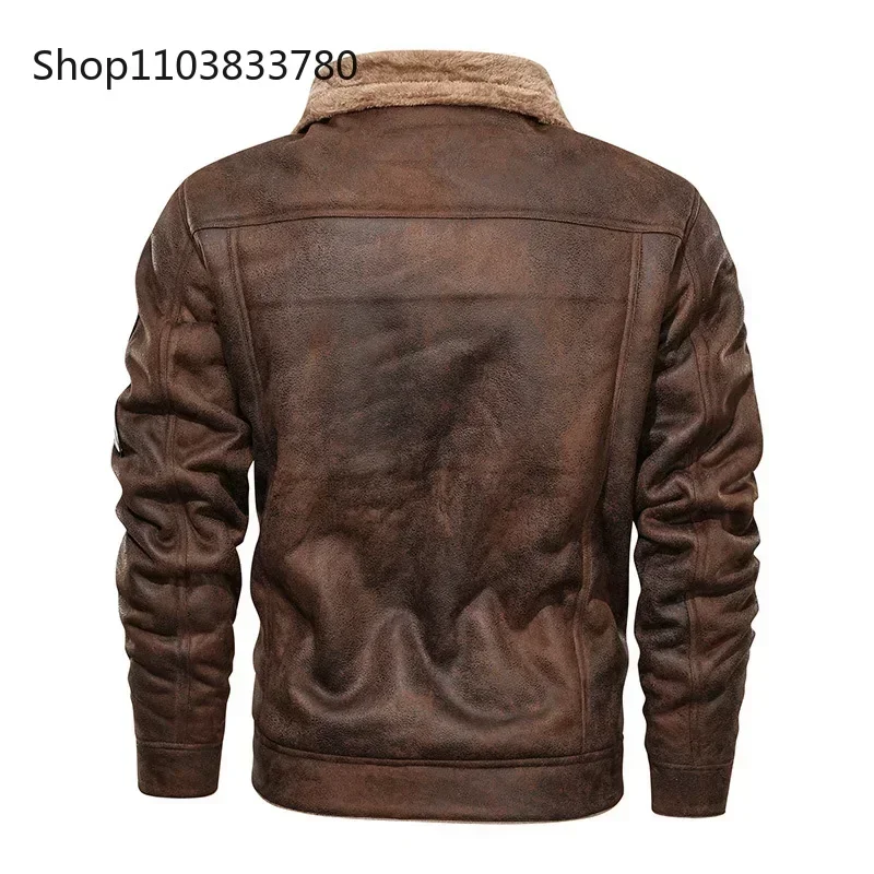 Men\'s Leather Jackets Warm Thick Autumn Casual Motorcycle PU Bomber Jacket Biker Leather Coats Male Windbreaker Brand Clothing