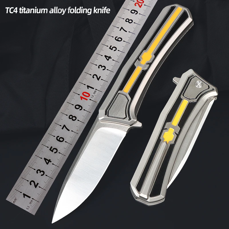 

Новый складной нож из стали VG10 с ручкой из титанового сплава, нож для выживания на открытом воздухе, нож для фруктов, нож для самообороны