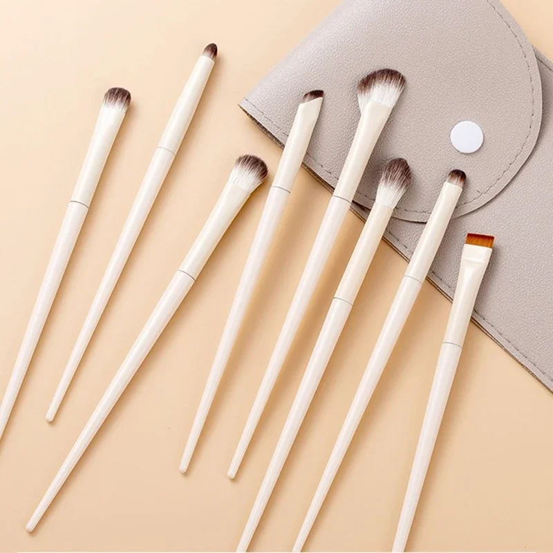 5/6/8/10pcs Natural Eye Makeup Brushes Set Detail Eyeshadow Brush Makeup Brush White Ultra Soft Eyeshadow Eyeliner Makeup Tool gallery 5