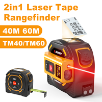 2 in 1 Laser Tape Digital Laser Rangefinder 40M 60M Professional Electronic Ruler Laser Distance Meter Measuring Instrument Tool