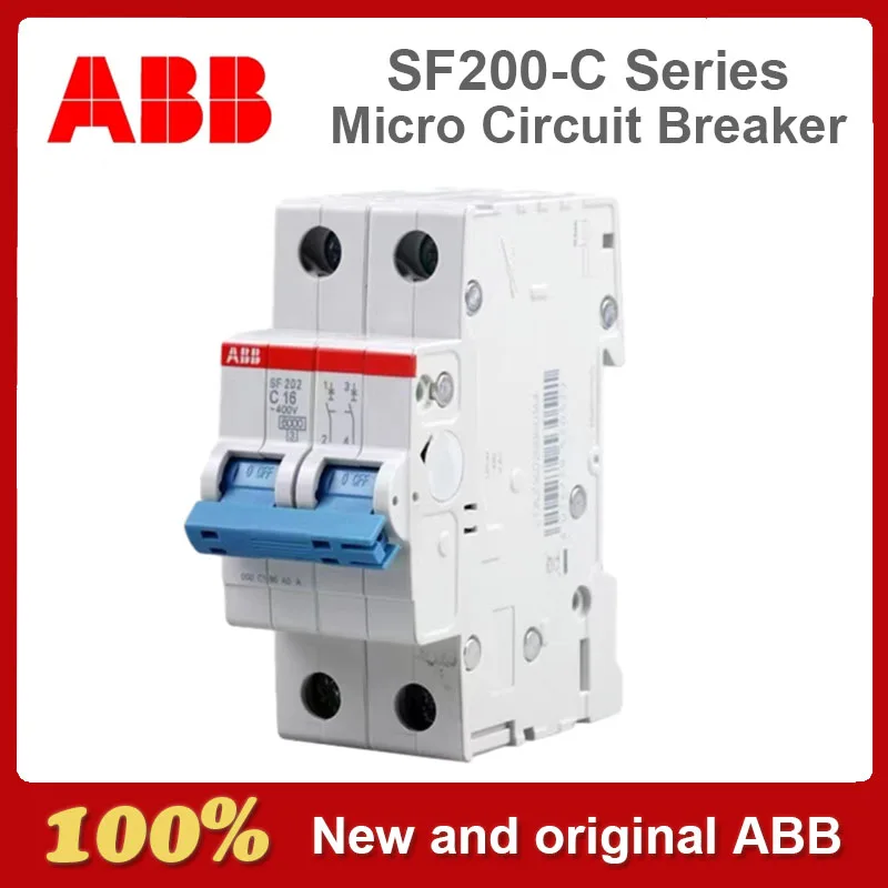 Original ABB Miniature Circuit Breaker SF200 Series C Type 1P 2P 3P 4P 2A 4A 6A 10A 16A 20A 25A 32A 40A 50A 63A