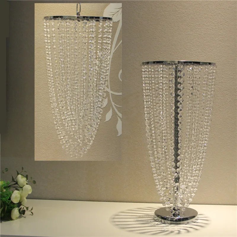 Wedding props European dining table crystal flower stand ornament ceremony pavilion bead curtain pendant dual-purpose decorative