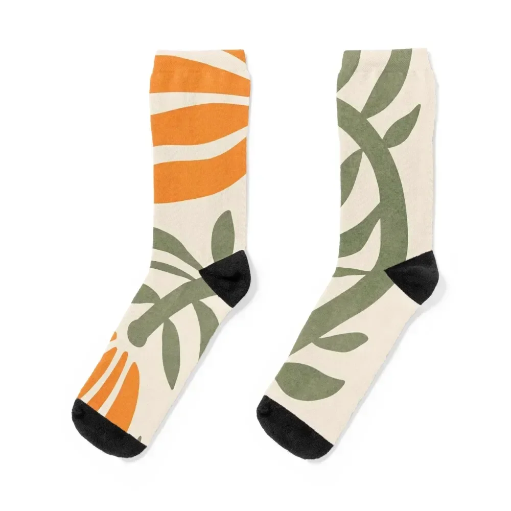 

Современный цветок в стиле ретро, оранжево-зеленые носки, спортивные яркие роскошные женские носки с подвязками для мальчиков