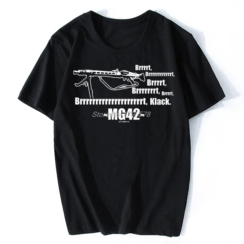 Mg42 Sound Machine Gun 42 MG Fun Humour Sound Men T-Shirt Tshirt Men Cotton Tees Tops Harajuku Streetwear