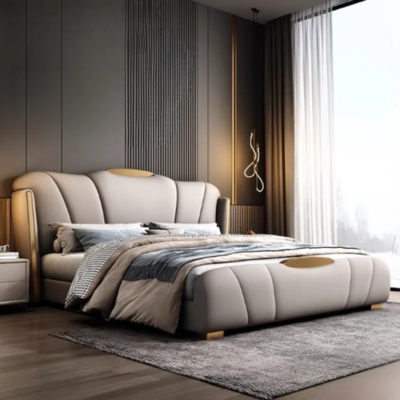 

Luxury Frame Double Bed Wooden Nordic Unique Living Room Queen Double Bed Princess Modern Cama Matrimonial Bedroom Furniture